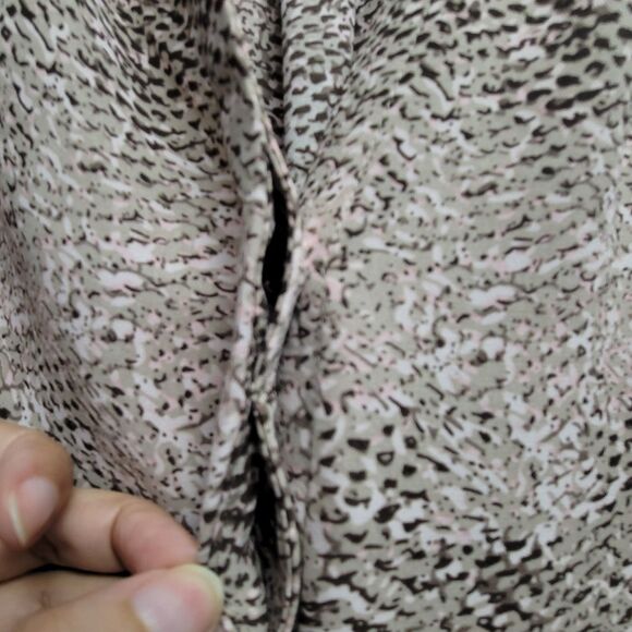 Kenar Brown And Pink Animal Print Flowy Hidden Button Top Size Small - Picture 9 of 11